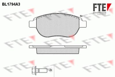 BL1794A3 FTE Комплект тормозных колодок, дисковый тормоз