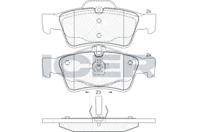 181576 ICER Комплект тормозных колодок, дисковый тормоз
