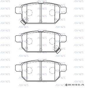 H2N046 ADVICS Комплект тормозных колодок, дисковый тормоз