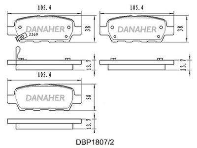 DBP18072 DANAHER Комплект тормозных колодок, дисковый тормоз