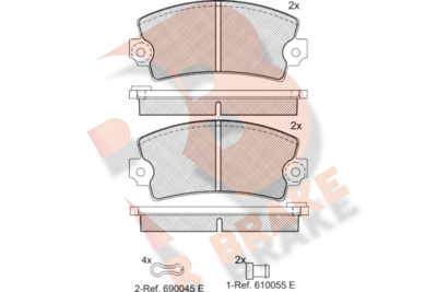 RB0060067 R BRAKE Комплект тормозных колодок, дисковый тормоз