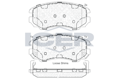 181644 ICER Комплект тормозных колодок, дисковый тормоз
