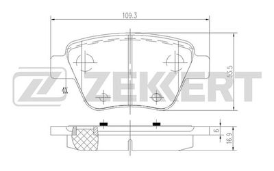 BS1185 ZEKKERT Комплект тормозных колодок, дисковый тормоз