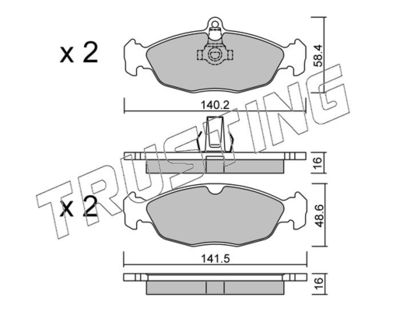 0791 TRUSTING Комплект тормозных колодок, дисковый тормоз