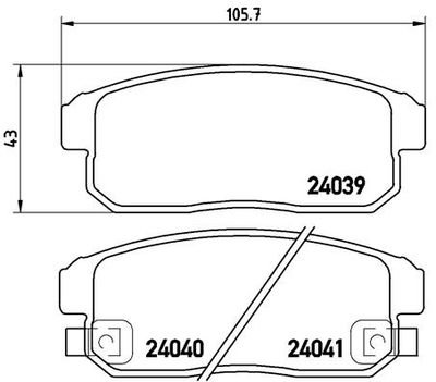 P10005 BREMBO Комплект тормозных колодок, дисковый тормоз