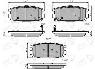 ADB31743 COMLINE Комплект тормозных колодок, дисковый тормоз