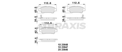 AB0393 BRAXIS Комплект тормозных колодок, дисковый тормоз