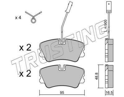 0671 TRUSTING Комплект тормозных колодок, дисковый тормоз