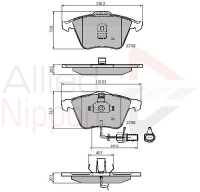 ADB11200 COMLINE Комплект тормозных колодок, дисковый тормоз