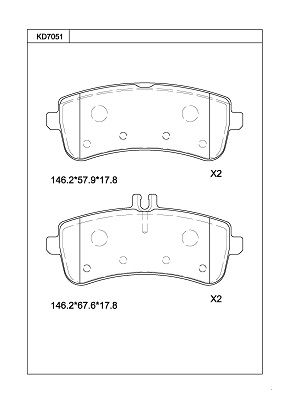 KD7051 ASIMCO Комплект тормозных колодок, дисковый тормоз