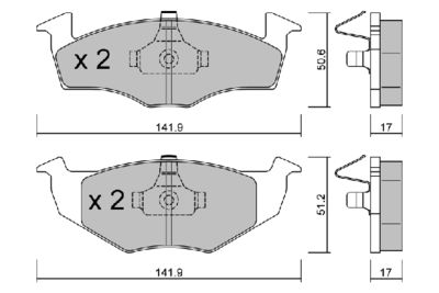 BPVW1018 AISIN Комплект тормозных колодок, дисковый тормоз