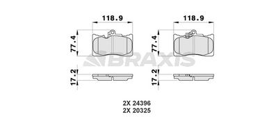 AB0476 BRAXIS Комплект тормозных колодок, дисковый тормоз