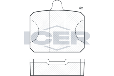 180737 ICER Комплект тормозных колодок, дисковый тормоз
