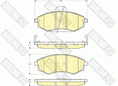 6132569 GIRLING Комплект тормозных колодок, дисковый тормоз