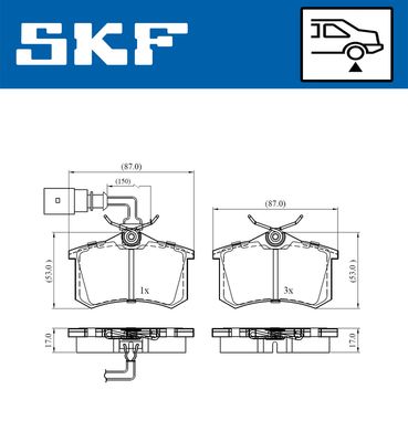 VKBP90452E SKF Комплект тормозных колодок, дисковый тормоз