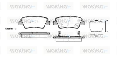 P1262302 WOKING Комплект тормозных колодок, дисковый тормоз