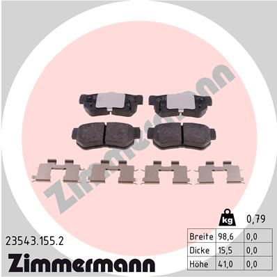 235431552 ZIMMERMANN Комплект тормозных колодок, дисковый тормоз