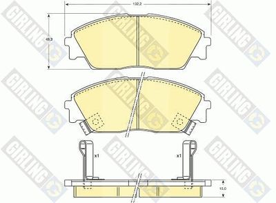 6107639 GIRLING Комплект тормозных колодок, дисковый тормоз