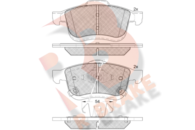 RB2165 R BRAKE Комплект тормозных колодок, дисковый тормоз