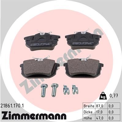 218611701 ZIMMERMANN Комплект тормозных колодок, дисковый тормоз