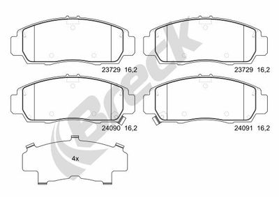 237290070100 BRECK Комплект тормозных колодок, дисковый тормоз