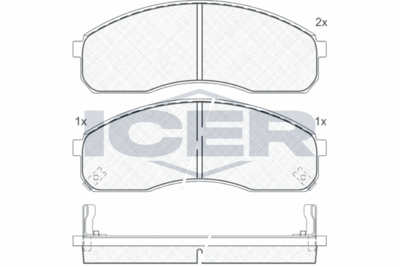 141455 ICER Комплект тормозных колодок, дисковый тормоз
