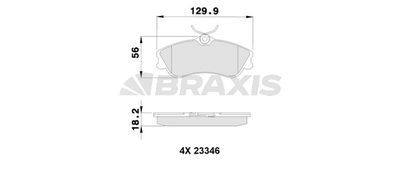 AA0033 BRAXIS Комплект тормозных колодок, дисковый тормоз