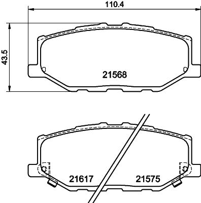 8DB355040421 HELLA Комплект тормозных колодок, дисковый тормоз