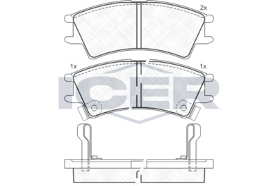 181268 ICER Комплект тормозных колодок, дисковый тормоз