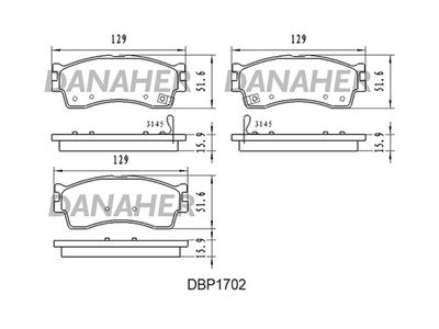 DBP1702 DANAHER Комплект тормозных колодок, дисковый тормоз