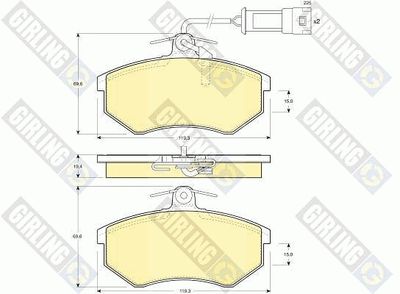 6104041 GIRLING Комплект тормозных колодок, дисковый тормоз