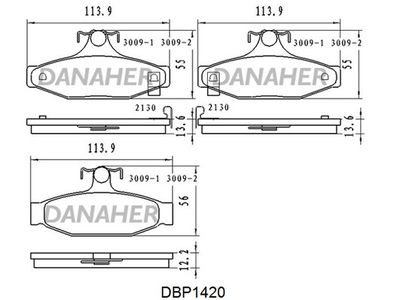 DBP1420 DANAHER Комплект тормозных колодок, дисковый тормоз