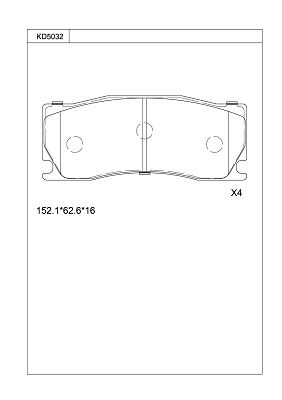 KD5032 ASIMCO Комплект тормозных колодок, дисковый тормоз