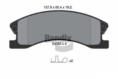 BPD2091 BENDIX Braking Комплект тормозных колодок, дисковый тормоз