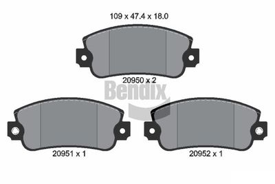 BPD1430 BENDIX Braking Комплект тормозных колодок, дисковый тормоз