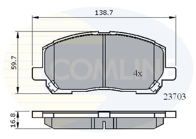 CBP01507 COMLINE Комплект тормозных колодок, дисковый тормоз