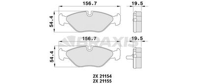 AA0375 BRAXIS Комплект тормозных колодок, дисковый тормоз