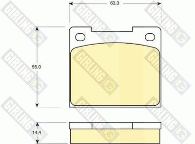 6105331 GIRLING Комплект тормозных колодок, дисковый тормоз