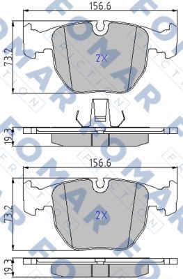 FO900081 FOMAR Friction Комплект тормозных колодок, дисковый тормоз