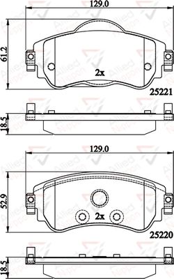 ADB32145 COMLINE Комплект тормозных колодок, дисковый тормоз