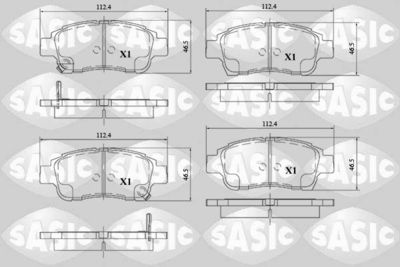 6216107 SASIC Комплект тормозных колодок, дисковый тормоз