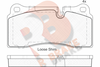 RB2121 R BRAKE Комплект тормозных колодок, дисковый тормоз