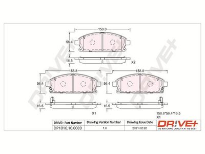 DP1010100089 Dr!ve+ Комплект тормозных колодок, дисковый тормоз