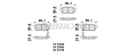 AB0455 BRAXIS Комплект тормозных колодок, дисковый тормоз