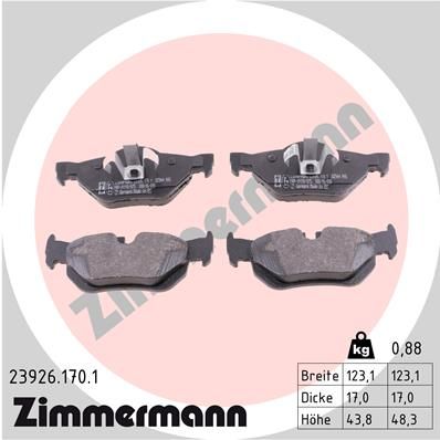 239261701 ZIMMERMANN Комплект тормозных колодок, дисковый тормоз