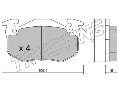 0385 TRUSTING Комплект тормозных колодок, дисковый тормоз