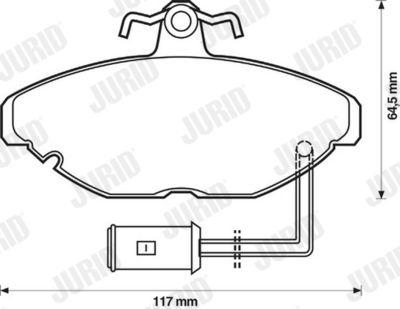 571401J JURID Комплект тормозных колодок, дисковый тормоз