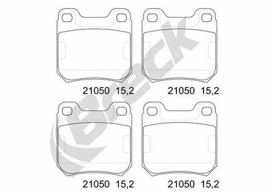 210500070400 BRECK Комплект тормозных колодок, дисковый тормоз