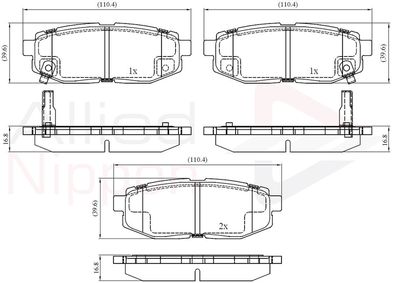 ADB32488 COMLINE Комплект тормозных колодок, дисковый тормоз