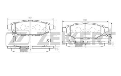 BS2592 ZEKKERT Комплект тормозных колодок, дисковый тормоз